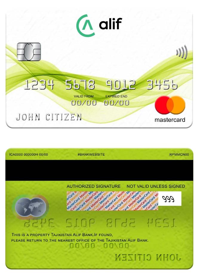 Tajikistan Alif Bank mastercard